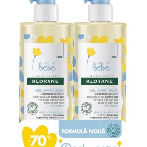 Klorane Bebe Gel Spumant pentru par si corp 1 + -70% la al doilea,Klorane