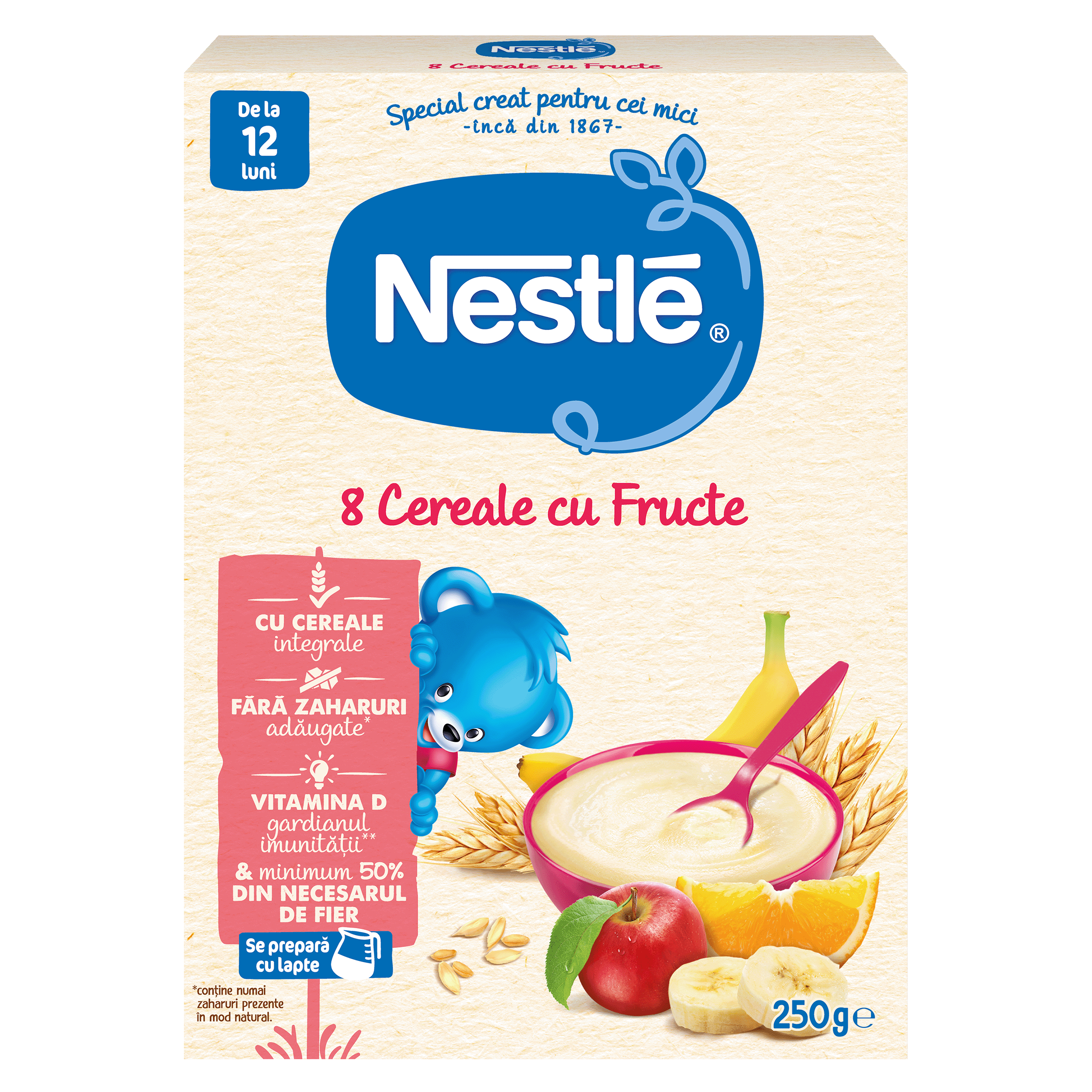 Nestle 8 Cereale Cu Fructe, 250g