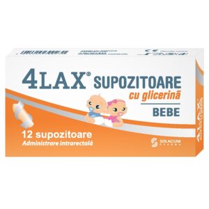 4 lax supozitoare glicerina bebe, 12 supozitoare, Solacium