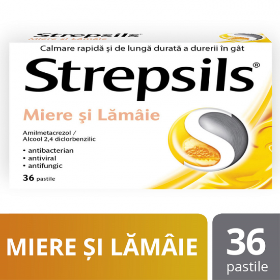 Strepsils miere si lamaie, 36 comprimate, Reckitt