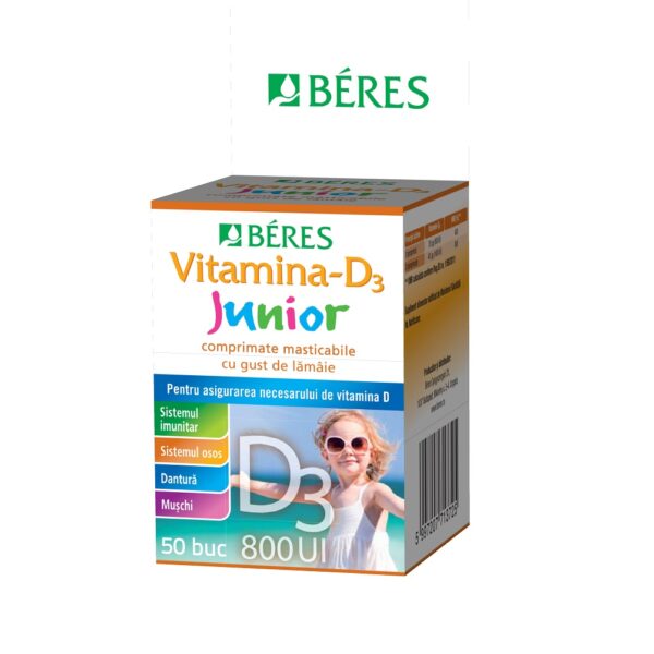 Vitamina D3 junior 800ui, 50 comprimate masticabile, Beres