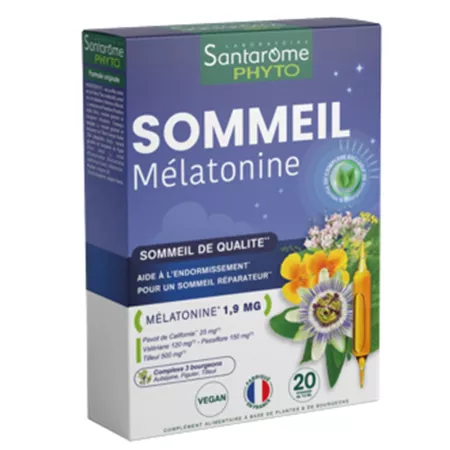 Sommeil Melatonine, 20 fiole x 10 ml, Santarome