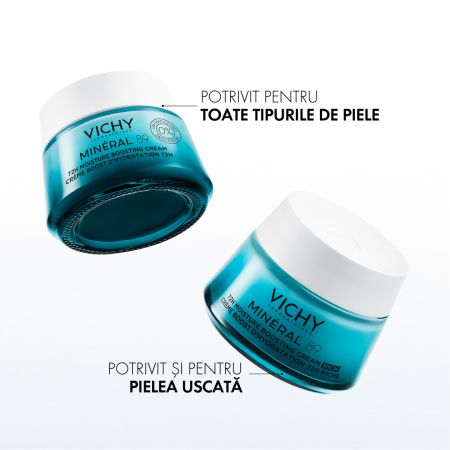 Crema intens hidratanta 72h pentru toate tipurile de ten Mineral 89, 50 ml, Vichy