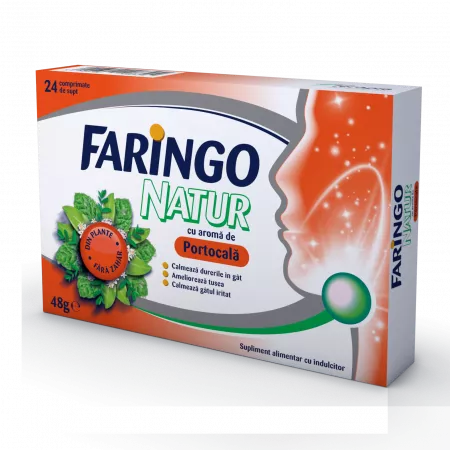 Faringonatur cu aroma de portocale, 24 comprimate, Terapia