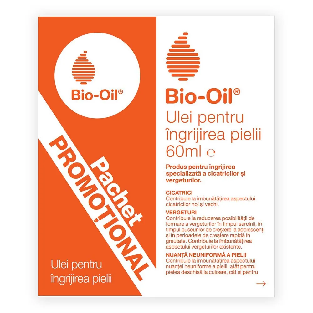 Pachet Promo ulei Bio-Oil, 60ml, 1+1, Bio Oil